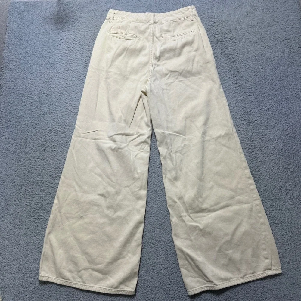 Banana‎ Republic Ultra High Rise Wide Leg Trouser Pants Ecru Size 29 Womens